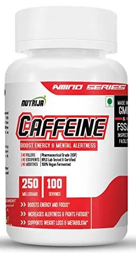 NutriJa Caffeine Powder Pre Workout Supplement - 100 Servings
