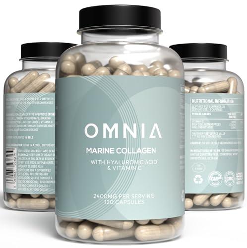 Omnia Marine Collagen Capsules 2400mg for Women & Men with Type I Collagen OMNIA