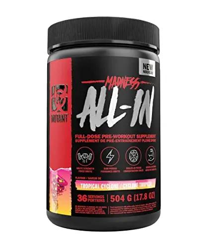Mutant | Madness and Madness All-in | Double Pre-Workout Bundle | Fruit Punch and Melon Candy | Branded Stainless Steel Shaker | 30 Serving + 18 Serving