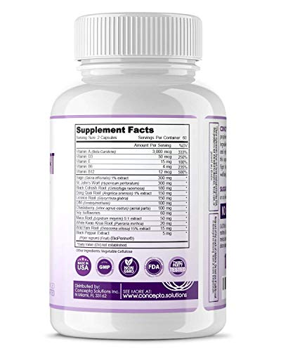 Menopause Relief Supplement Weight Management - Natural Support & Energy, Hormonal Concepta Solutions