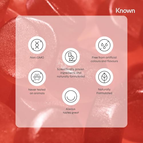 Marine Collagen Gummies by Known Nutrition with Vitamin C | 60 One-a-Day 500mg Hydrolysed Marine Collagen Gummies Known