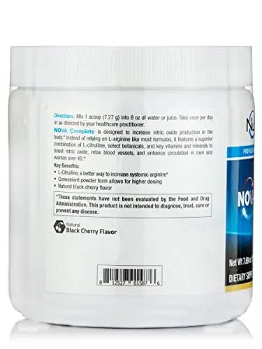 NuMedica NOVA (Nitric Oxide Vascular Assist) Complete - 7.69 oz (218.04 Grams) - Natural Black Cherry Falvor. Boosts Nitric Oxide Production for Enhanced Circulation in Men & Women.