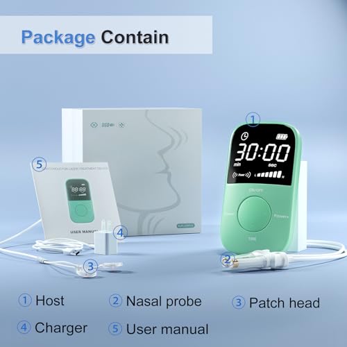 LASEPREHT Red Light Nasal Therapy Device, 650nm Red Light Device for Nose Sore Throat LASEPREHT