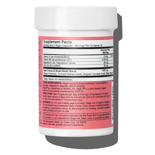 Rael Bundle - PMS Supplement for Women (28 Capsules) & Herbal Heating Patches (Large, 8 Count) Rael