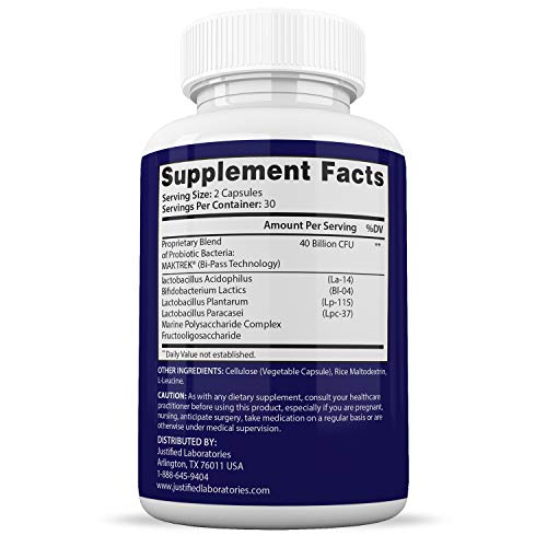 Justified Laboratories (3 Pack) Clear Nails Plus Max Pills 40 Billion CFU Probiotic 60 Caps Justified Laboratories