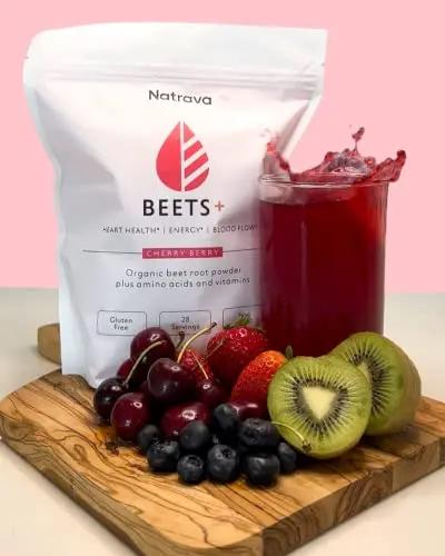 Natrava Beets+ | Organic Beet Root Powder, Vitamins, and Prebiotics | Supports Healthy Natrava