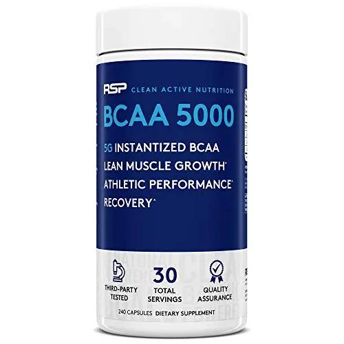RSP BCAA 5000 (30 Serv), Premium BCAA Capsules for Post Workout Muscle Recovery