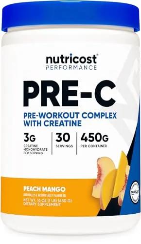 Nutricost Pre-C Pre-Workout Complex with Creatine (Peach Mango | 30 Servings) Powder