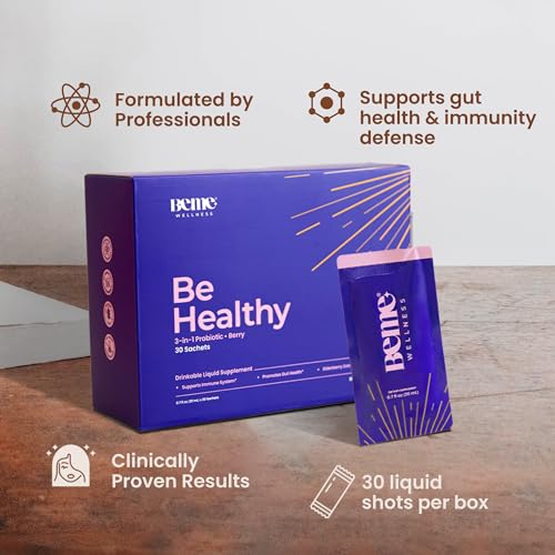Be Healthy 3-in-1 Liquid Probiotics for Women and Men - Vitamin C, Zinc, Elderberry BeMe