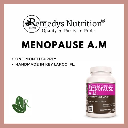Remedy's nutrition Meno-Pause AM 1,000mg per Capsule/60,000mg per Bottle/Vegan Caps