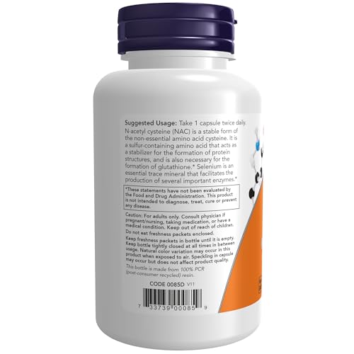 NOW Supplements, NAC (N-Acetyl Cysteine) 600 mg with Selenium & Molybdenum NOW