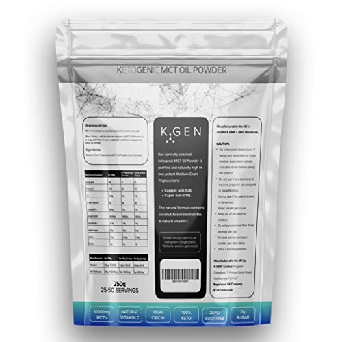 Keto MCT Oil Powder Pure Coconut MCT Keto Coffee Creamer | Premium Quality C8 Easily Absorbed & Digested K GEN ketogenic enhancement