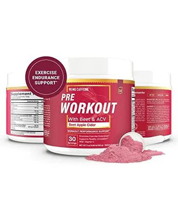Essential Elements PreWorkout Powder with Beet Root & ACV | Superfood Energy Supplement