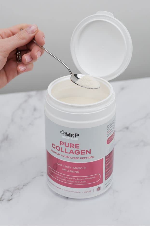 Mr.P Health Pure Collagen Peptides 400g Types I III Food Supplement Unflavoured Powder MR.P Health