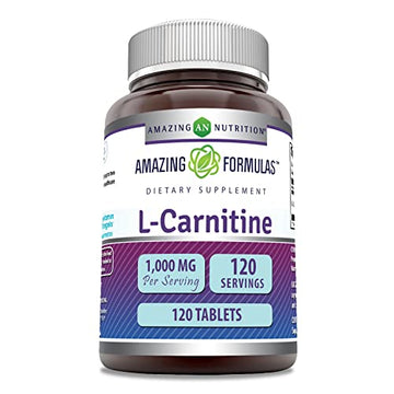 Amazing Formulas L-Carnitine Fumarate 1000Mg 120 Tablets Supplement | Amino Acid