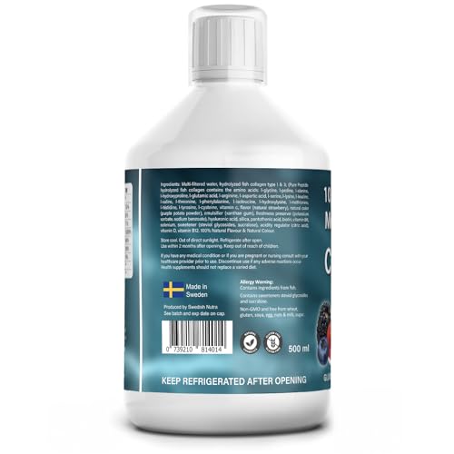 Marine Collagen 2.2 Liquid 10000mg Sugar Free Ready to Drink Berry Flavour, Hyaluronic Acid, Pure Peptide, Vitamin B5, B6, B7, C, D3 Best4Group