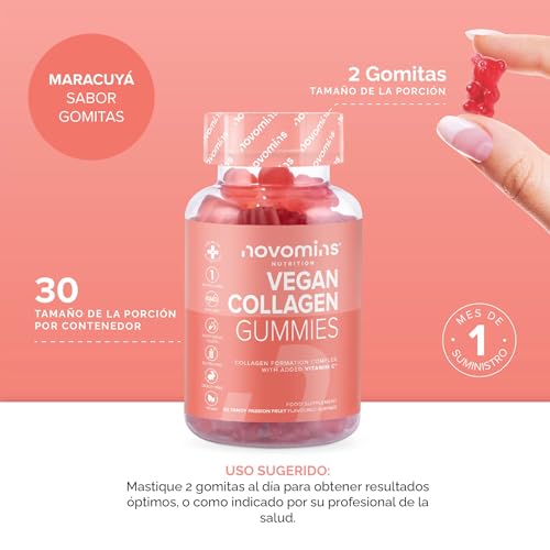 Vegan Collagen Gummies – Advanced Superfood Blend – Vegan Collagen Alternative for Women and Men – Infused with Vitamin C novomins