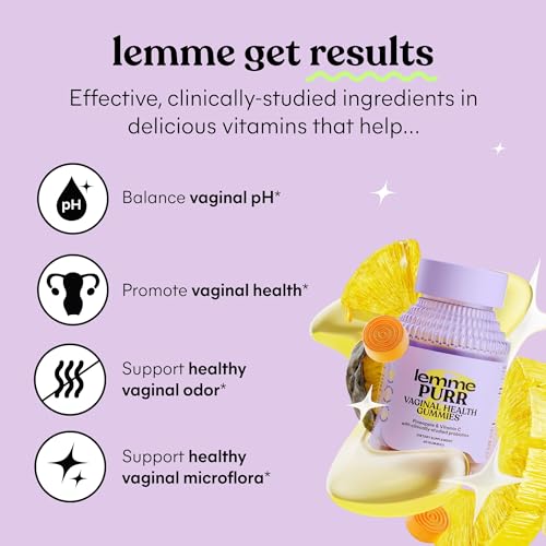 Lemme Purr Vaginal Probiotic Gummies for Women - Balanced pH, Healthy Odor, Yeast Balance & Flora