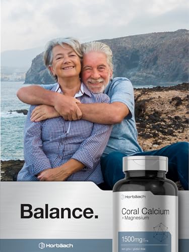 Coral Calcium 1500mg 150 Capsules | Plus Magnesium | Non-GMO, Gluten Free Supplement Horbäach