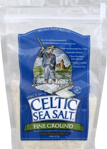 Celtic Sea Salt, Fine Ground, 8 Ounce, 0.5 Pound (Pack of 1) Celtic Sea Salt