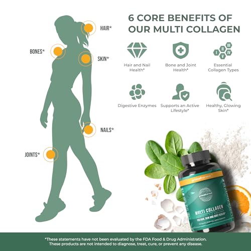 Primal Harvest Multi Collagen Pills for Women and Men (Type I, II, III, V, X) 120 Capsules Primal Harvest
