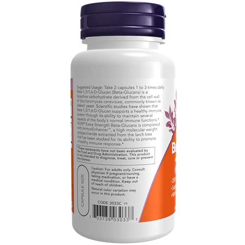NOW Supplements, Beta-Glucans with ImmunEnhancer with Larch Arabinogalactan NOW