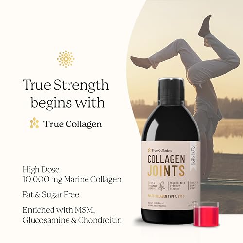 True Collagen Joint Peptides - Pack of 500ml, Berry Flavour | Dietary Supplements with Turmeric & Green Tea Extract True Collagen