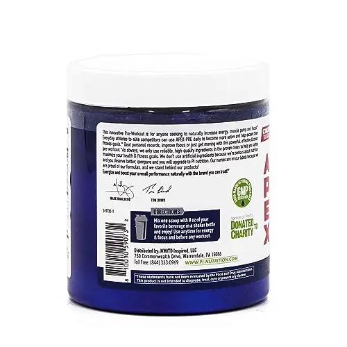 PERFORMANCE INSPIRED Nutrition - APEX Pre Workout Powder - Increase Energy & Endurance - Caffeine - Beta Alanine - All Natural - Vegan Formula - Strawberry Kiwi