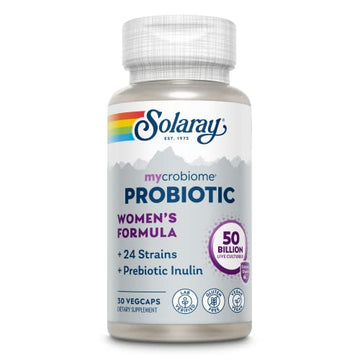 SOLARAY Mycrobiome Probiotic Women’s Formula, 24 Strains Plus Prebiotic Inulin
