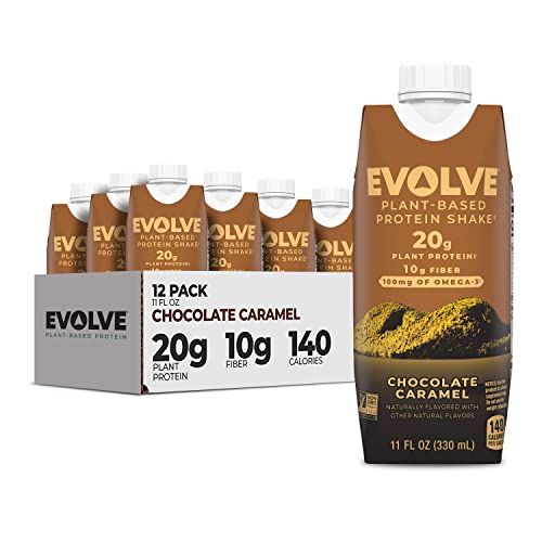 Evolve Plant Based Protein Shake, Chocolate Caramel, 20g Vegan Protein, Dairy Free