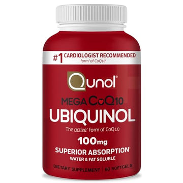 Qunol Ubiquinol CoQ10 100mg Softgels, Qunol Mega Ubiquinol 100mg - Superior Absorpti