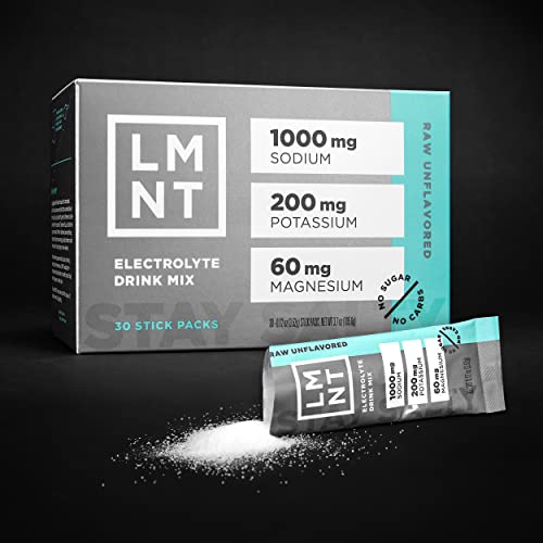 LMNT Zero-Sugar Electrolytes - Raw Unflavored Salt - Hydration Powder Packets Drink LMNT