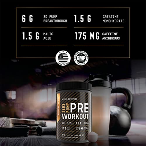 Hyfuel Nutrition Zeus Pump Pre Workout - Pump Focus Energy Power - 3D Pump Breakthrough Hyfuel Nutrition