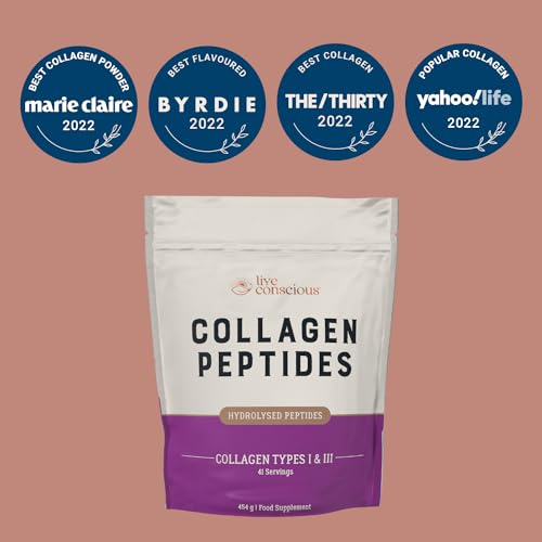 Collagen Peptides Powder - Grass-Fed Hydrolysed Collagen Powder Supplement Live Conscious