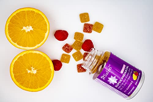 Safrel PreNatal and Post Pregnancy Gummy Vitamins, Lemon & Raspberry Lemonade Flavored