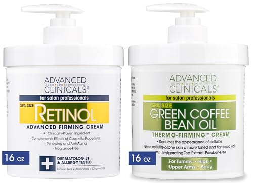 Advanced Clinicals Retinol Body Cream + Green Coffee Bean Oil Slim & Tighten Body Lotion