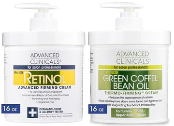 Advanced Clinicals Retinol Body Cream + Green Coffee Bean Oil Slim & Tighten Body Lotion