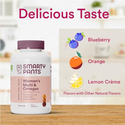 SmartyPants Women's Multivitamin Gummies: Omega 3 Fish Oil (EPA/DHA), Methylfolate SmartyPants
