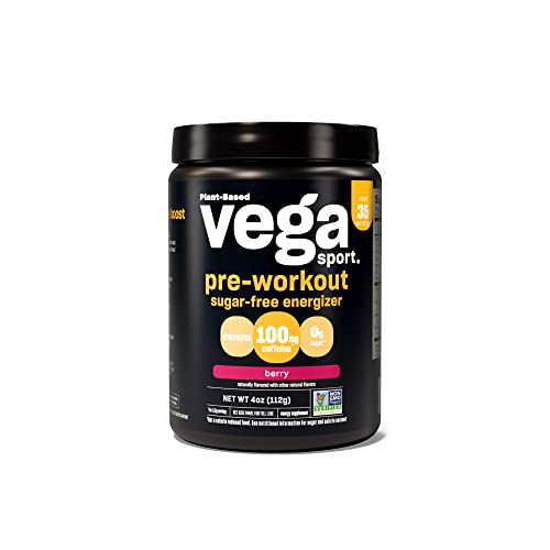 Vega Sport Sugar Free Pre-Workout Energizer, Berry - Pre Workout Powder for Women