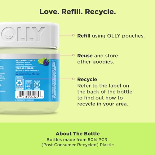 OLLY Pre-Game Energize Workout Gummy Rings, S7 Plant-Based Blend, B Vitamins, Berry OLLY