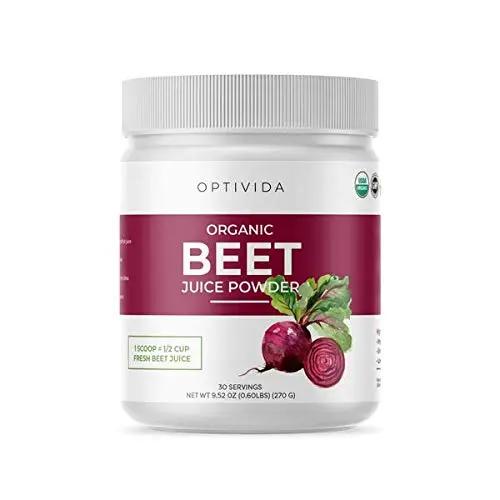 OPTIVIDA Nitric Oxide Beet Powder Organic | All Natural Beets Roots Supplements