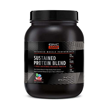 GNC AMP Sustained Protein Blend | Targeted Muscle Building and Exercise Formula