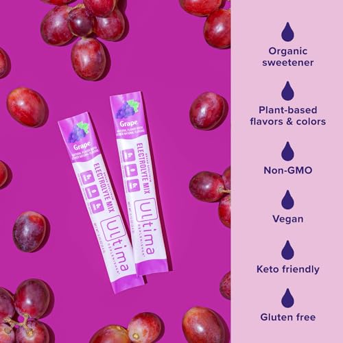 Ultima Replenisher Daily Electrolyte Drink Mix – Grape, 20 Stickpacks – Hydration Packets Ultima Replenisher