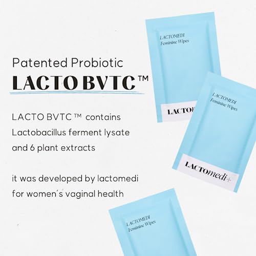 LACTOMEDI Feminine Wipes | Unscented Feminine Wipes | Individually Wrapped | pH-Balanced Feminine LACTOMEDI