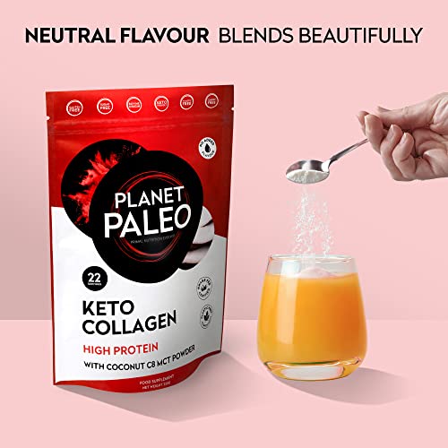 Planet Paleo Keto Collagen Powder (220g, 22 Servings) - Grass-Fed, High Protein Planet Paleo