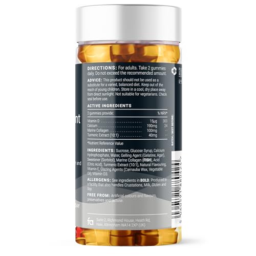 Feel Amazing Bone & Joint Complex Gummies - with Calcium, Vitamin D3 & Marine Collagen - 60 Grapefruit-Flavored Gummies - 30-Day Supply (1) Feel Amazing