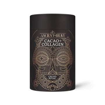 Ancient + Brave - Cacao + Collagen Powder 250g - Peruvian Raw Cacao Hot Chocolate with Grass-Fed Hydrolysed Bovine Collagen