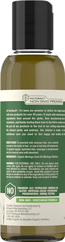 Organic Moringa Oil | 4 fl oz | for Face, Hair, and Skin | 100% Therapeutic Grade | Paraben Horbäach