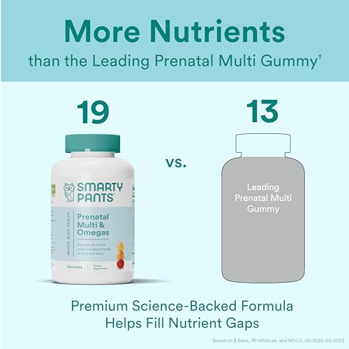 SmartyPants Prenatal Vitamins for Women, Multivitamin Gummies: Omega 3 Fish Oil