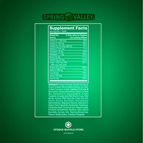 Spring Valley, Prenatal Multivitamin, Multimineral Tablets Dietary Supplement, Prenatals